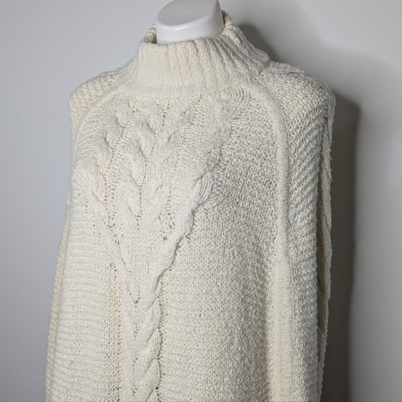 Draper James Grace & Charm off white cable knit poncho sweater XS/S - Picture 2 of 8